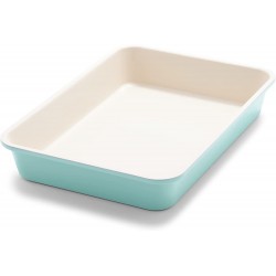 GreenLife Bakeware Healthy Ceramic Nonstick 13" x 9" Rectangular Cake Baking Pan PFAS-Free Turquoise