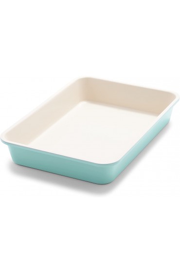 GreenLife Bakeware Healthy Ceramic Nonstick 13 x 9 Rectangular Cake Baking Pan PFAS-Free Turquoise