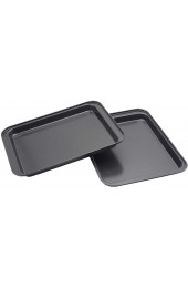 HYTK 2 Small Baking Sheets 9.45 X 7.09 Inch Inner 7.5x6 Mini Cookie Tray Toaster Conventional Oven Pan Nonstick No Warp Magnetic Bakeware for 1 or 2 Person