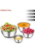 Mixing Bowls with Airtight Lids Wildone Stainless Steel Nesting Mixing Bowls Set of 5 with Non-slip Silicone Bottoms Size 8 5 3 2 1.5 QT Stackable Design Great for Mixing and Prepping