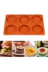 Palksky Silicone Molds for Baking 2 Pack6-Cavity Large Round Disc Mold English Muffins Pan Resin Coaster Mold Non-Stick for Hamburger Chocolate Cake Pie Custard Tart Whoopie Pie Egg Pan