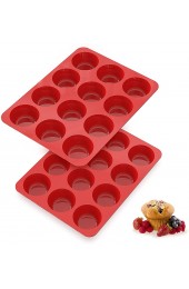 Silicone Muffin Pans Nonstick 12 Cup 2.5 inch Silicone Cupcake Pan Set of 2 SILIVO Muffin Tin Silicone Baking Molds for Homemade Muffins Cupcakes Quiches and Frittatas 12 Cup Muffin Tray