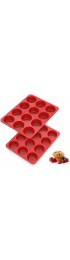 Silicone Muffin Pans Nonstick 12 Cup 2.5 inch Silicone Cupcake Pan Set of 2 SILIVO Muffin Tin Silicone Baking Molds for Homemade Muffins Cupcakes Quiches and Frittatas 12 Cup Muffin Tray