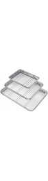 Wildone Baking Sheet with Rack Set 3 Pans + 3 Racks Stainless Steel Baking Pan Cookie Sheet with Cooling Rack Non Toxic & Heavy Duty & Easy Clean