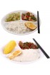 AIYoo Reusable Dinner Plates 4 Pack BPA Free 10.25'' Plastic Divided Plates for Adults Kids Camping Plate with 3-Compartment White Dinner Plates with Dividers Dishwasher Safe