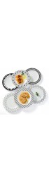 AnBnCn 10 Inches Porcelain Dinner Plates Large Serving Plate Set 6-Different Motifs Assorted Patterns Set of 6
