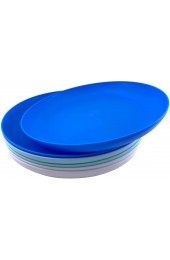 AOYITE Large Plastic Plates Reusable 10 inch Set of 6 BPA Free Dishwasher Safe Dinner Plates in Assorted Colors Unbreakable and Microwavable ,For Lunch Kitchen Party Picnic Kids and Adults Use