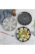 Black Plate Set 8 Inch Salad Plates | Dessert Appetizer Plates Porcelain Lunch Plates Set of 6 Dishwasher and Microwave Safe