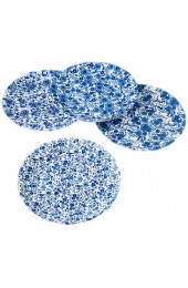 Blue & White Floral Pattern Picnic Dinner Plate 9 Inch Melamine Set of 4