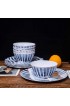 Blue Stripe Melamine Plates 10.5-inch Dinner Plates set of 6