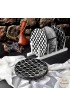 Ceramic Dinner Plates Set of 6 by Piatti Naturali 3 Design 10.2 inch Black Plates Microwave and Dishwasher Safe Scratch Resistant. Kitchen Porcelain Serving Dishes. Dish Sets.