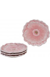Certified International Sweet Bunny 3-D Pink Poppy 8 Salad Dessert Plates Set of 4,