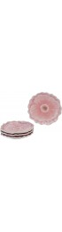 Certified International Sweet Bunny 3-D Pink Poppy 8" Salad Dessert Plates Set of 4,