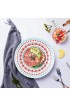 DeeCoo Large Dinner Plates Set Premium Porcelain Dinnerware for Restaurant Kitchen Family Party Use 10.5 Inch Salad Serving Dishes Set of 6 Dishwasher & Microwave Safe Assorted Pattern Plates