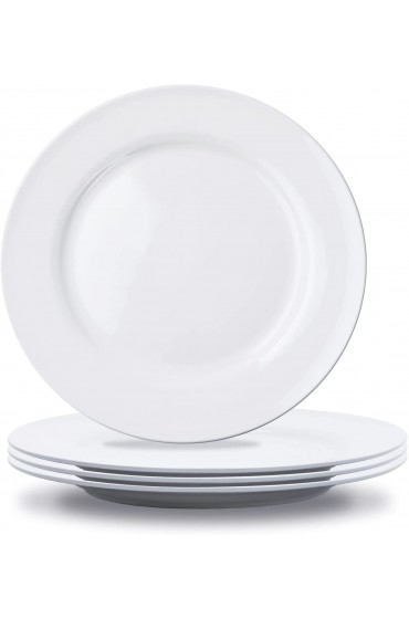 Dinner Plate Set,Accguan 10 Inch Porcelain Plates for Kitchen,White Plates for Pasta Steak Fruit,Dishwasher & Microwave SafeSet of 4