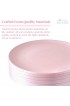 DISPOSABLE DINNER PLATES | 40 pc | Heavy Duty Plastic Dishes | Elegant Fine China Look | Opulence – Blush 10.25”