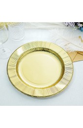 Efavormart 25 Pack | 13 Gold Sunray Heavy Duty Disposable Paper Charger Plates