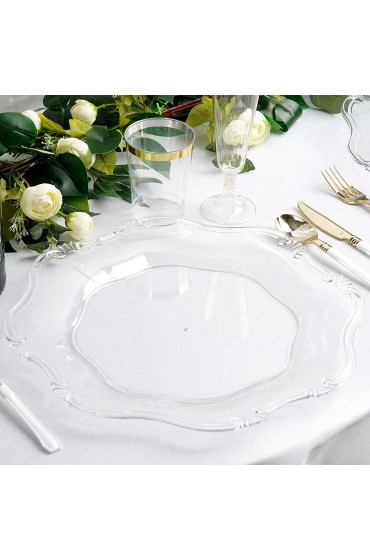 Efavormart 6 Pack 13 Clear Acrylic Round Baroque Charger Plates Dinner Charger Plates For Weddings Events