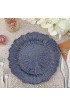 Efavormart 6 Pack 13 Round Navy Blue Plastic Reef Charger Plates Ruffled Rim Dinner Charger Plates For Weddings Events