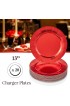 ELEGANT RED DISPOSABLE CHRISTMAS CHARGER PLATES | 10count Pack of 2