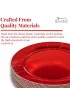 ELEGANT RED DISPOSABLE CHRISTMAS CHARGER PLATES | 10count Pack of 2