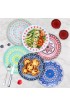 Farielyn-X 6 Pack Porcelain Dinner Plates 10.5 Inch Diameter Pizza Pasta Serving Plates Dessert Dishes Microwave Oven and Dishwasher Safe Scratch Resistant Set of 6