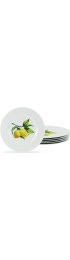 Fresh Lemons by Reston Lloyd 6pc Melamine Salad Plate Set white lemon green 72419set