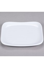 G.E.T. Enterprises White 6 Square Coupe Plate Melamine Plastic Siciliano Dinnerware Collection CS-6116-W-EC Pack of 4