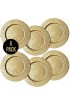 Gold Floral Charger Plates 13-Inch Elegant Chargers Set of 6 For Small to Regular-Size Dinnerware & Soup Bowls Suitable for Weddings Parties Anniversary Thanksgiving
