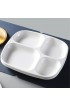 HOMEREFROM 8 Pcs -10.2 inch Meal Trays Melamine Compartment Dessert Salad Plates,4 Section Compartment Divided Plates,melamine platter,Salads,noodles,burgers,Safe for Dishwasher White