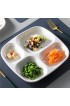 HOMEREFROM 8 Pcs -10.2 inch Meal Trays Melamine Compartment Dessert Salad Plates,4 Section Compartment Divided Plates,melamine platter,Salads,noodles,burgers,Safe for Dishwasher White