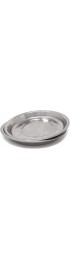 Honbay 2PCS Stainless Steel Round Dinner Plates Dishes for Home and Camping Height: 2.9cm 1.14inch