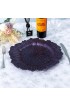 JRHCGH 13 Round Purple Charger Plates Set Of 6 Plastic Reef Chargers for Dinner Plates Wedding Supplies For All Holidays Purple