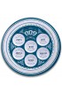 Ner Mitzvah Seder Plate for Passover Melamine 12 Passover Seder Plate Blue and White Marble Design Passover Plate 3 Pack