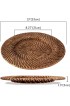 Premium Rattan Charger Plates for Dinner Party Wedding Set of 4 | Woven Rustic Dinnerware Tableware Decoration Placemat Alternative Brown