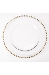 Richland 13 Gold Beaded Glass Charger Plate Set of 48