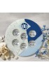 Rite Lite Blue Glass Passover Seder Plate with Silver Glitter Accents For Pesach