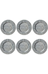 Silver Galvanized Steel Charger Plate 13-inch Classic Charger Plates Dinnerware Dishes Set of 6