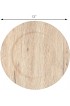 Simply Elegant Faux Wood Plastic Charger Plate | Service Plate for Parties Dinner Weddings Quinceaneras and Events | 13 inch Diameter | Natural Finish | Set of 6