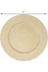 Simply Elegant Glitter Plastic Charger Plate | Service Plate for Parties Dinner Weddings Quinceaneras and Events | 13 inch Diameter | Gold | Set of 6