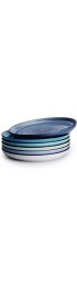 Sweese 165.003 Porcelain Round Dessert Salad Plates 7.4 Inch Set of 6 Cool Assorted Colors