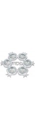 Zion Judaica Artistic Passover Seder Plate in the Shape of Pomegranates Shiny Aluminum with Fitting Glass Dishes for the Symbols Silver