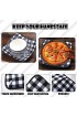 4 Pieces Buffalo Plaid Bowl Huggers Sponge and Microfiber Small Bowls Holder Bowl Potholders for Microwave Bowl Food Warmer for Home Kitchen and Hot Bowl Holder Black White