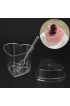 4oz 140ml Mini Dessert Cups Clear Tasting Sample Shot Glasses 25 Piece Reusable of Plastic Heart-Shaped Dessert Cups + Lid + Spoon Suitable for Cheese Desserts Jelly Mousse Ice Cream