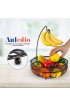 Auledio Fruit Basket Bowl with Banana Tree Hanger Vegetables Storage Snacks holder Rack Bread Stand