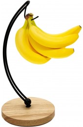 Banana Hanger Modern Bananas Holder Organizer with Durable Wood Base Sturdy Metal Hook for Home Kitchen Countertop Useful Simple Charming Design Tree Stand Hanging Fresh Food Storage Container