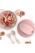 Bentgo Bowl Insulated Leak-Resistant Bowl with Snack Compartment Collapsible Utensils and Improved Easy-Grip Design for On-the-Go Holds Soup Rice Cereal & More BPA-Free 21.2 oz Blush