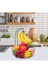 Bextsrack 2-Tier Countertop Fruit Basket Bowl with Banana Hanger for Kitchen Dining Table Black