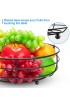 Bextsrack 2-Tier Countertop Fruit Basket Bowl with Banana Hanger for Kitchen Dining Table Black