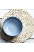 Bosmarlin Ceramic Soup Bowl Set of 4 28 Oz Cereal Bowl for Oatmeal Dishwasher and Microwave Safe Reactive Glaze Blue 6 inches